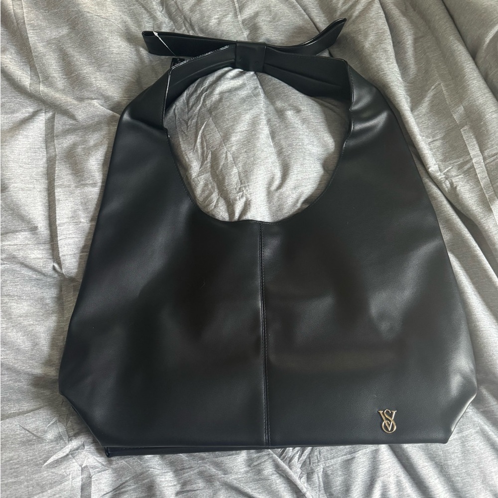 Victoria’s Secret Black Leather Tote Bag